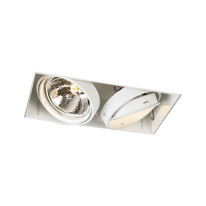 Recessed Spotlight White Rotatable and Tiltable AR111 Trimless 2-Light - Oneon