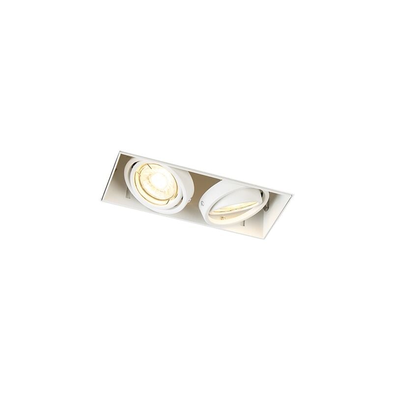 Recessed Spot Light White GU10 Swivel and Tilt Trimless 2-Light - Oneon