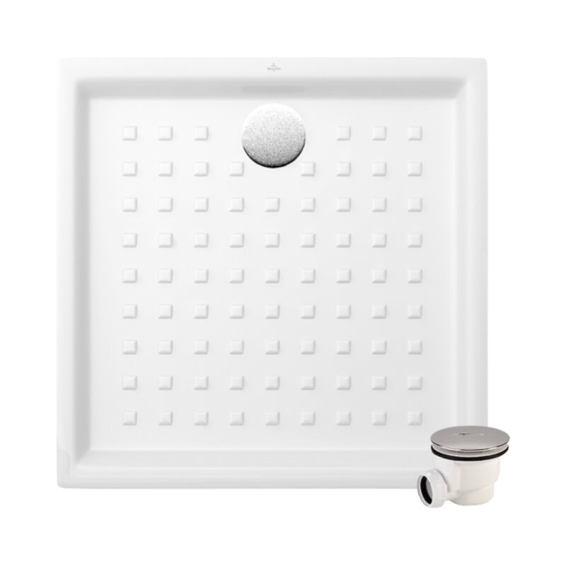 Villeroy&boch - Pack receveur 100 x 100 villeroy et boch o Novo ceramique carré blanc avec bonde D90