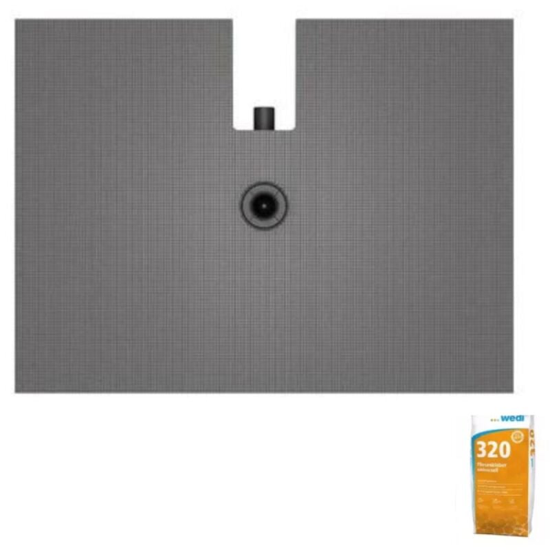Wedi - Receveur de douche à carreler 120 x 90 Fundo Plano + bonde intégrée + 320