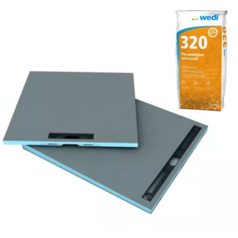 Receveur à carreler 120 x 80 cm WEDI Fundo Riolito Neo, écoulement linéaire + colle 320