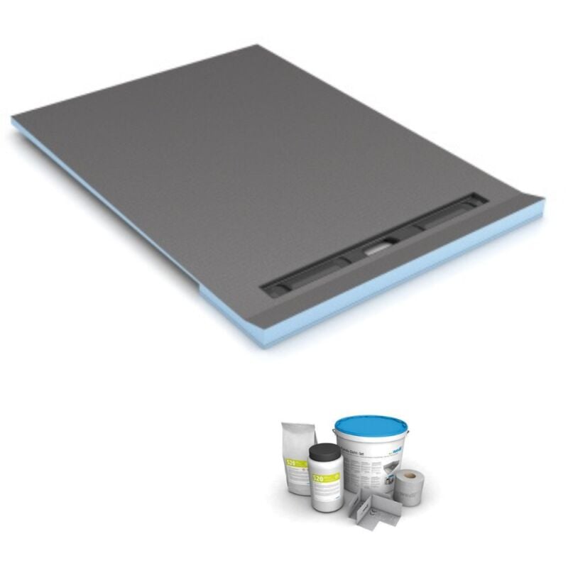 Receveur à carreler 90 x 90 cm Wedi RioLigno, pour plancher en bois + kit d'étanchéité
