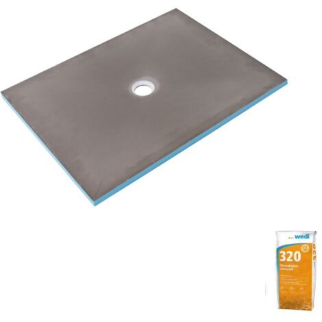 Receveur à carreler Wedi Fundo Primo, écoulement centré + colle 320 , 140 x 100