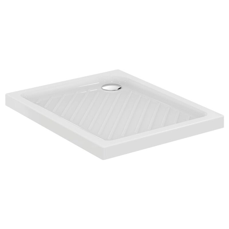 Receveur antidérapant 80 x 80 Ulysse à poser ceramique carré blanc - Porcher