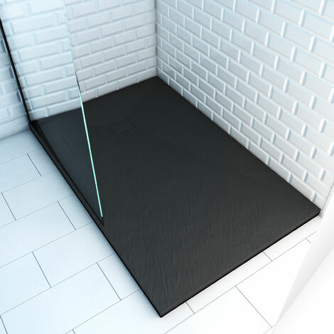 Receveur à poser en matériaux composite SMC - Finition ardoise noire - ROCK 2 BLACK