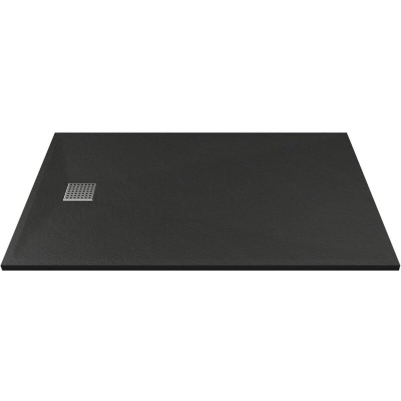 Receveur extra-plat à poser ou à encastrer découpable en résine smc - Noir - 160 x 90 cm - mirnosa