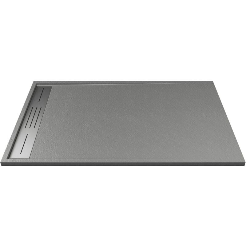 Receveur extra-plat à poser ou à encastrer découpable en résine smc - Gris - 140 x 90 cm - lyrosa