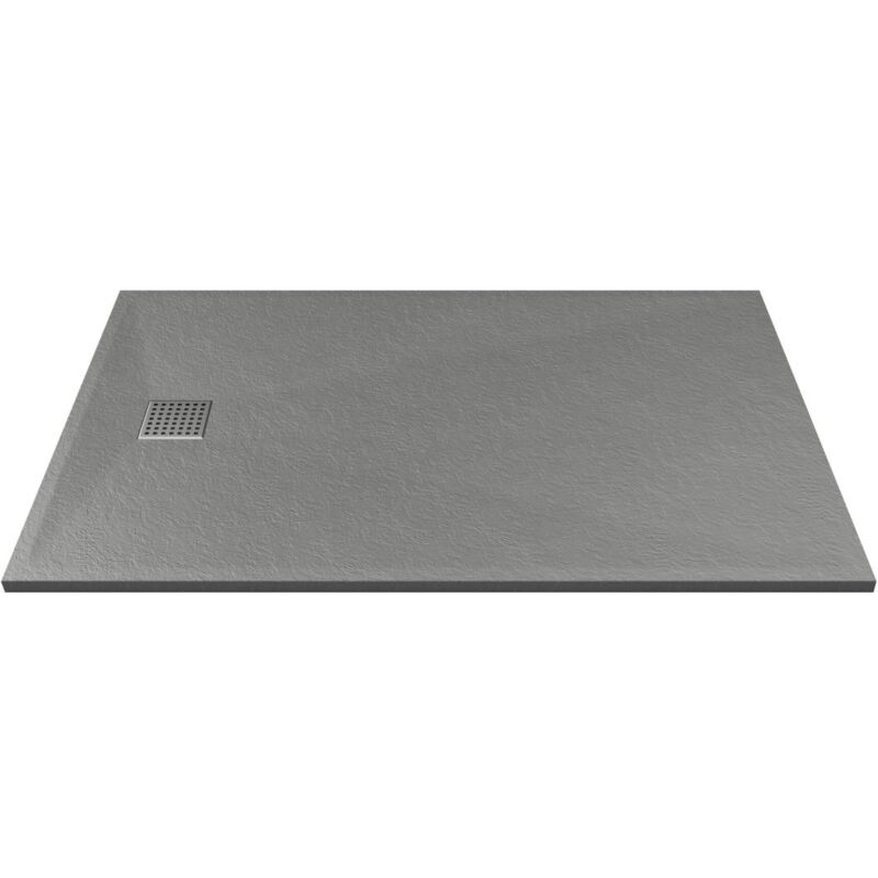 Receveur extra-plat à poser ou à encastrer découpable en résine smc - Gris - 140 x 90 cm - mirnosa