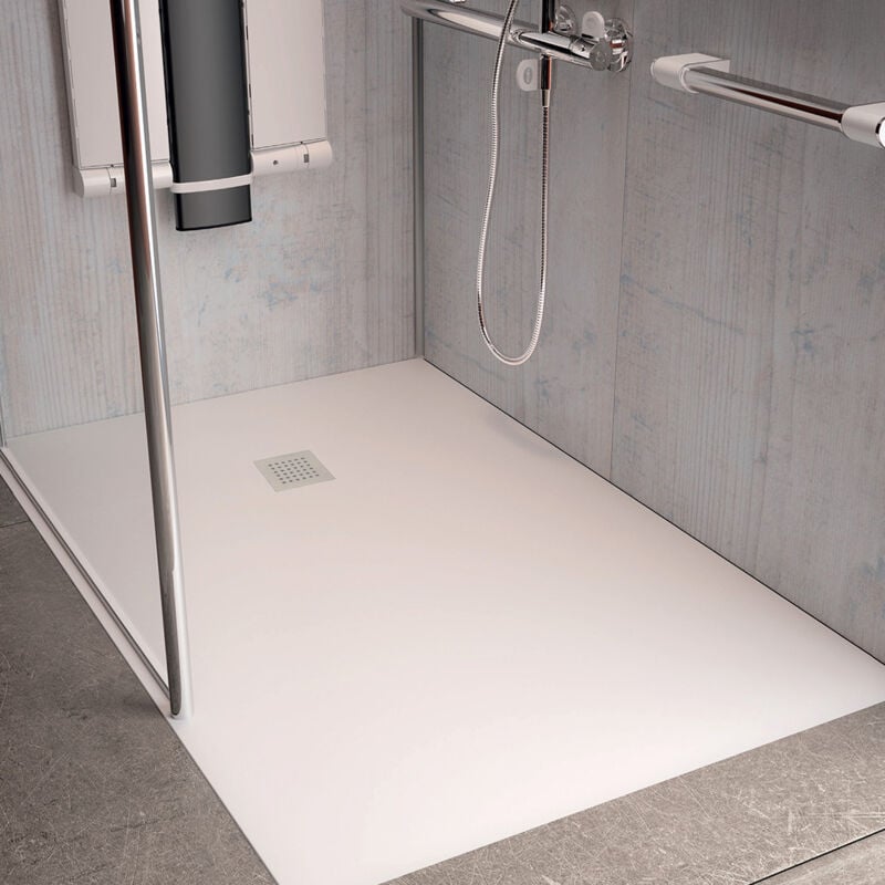 Receveur aqualite ultraslim - Bonde Frontale - 140x90 Blanc