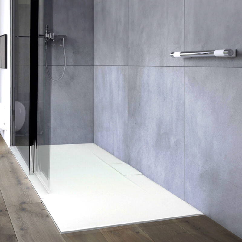 Receveur aqualite ultraslim - Bonde Latérale - 140x80 Blanc