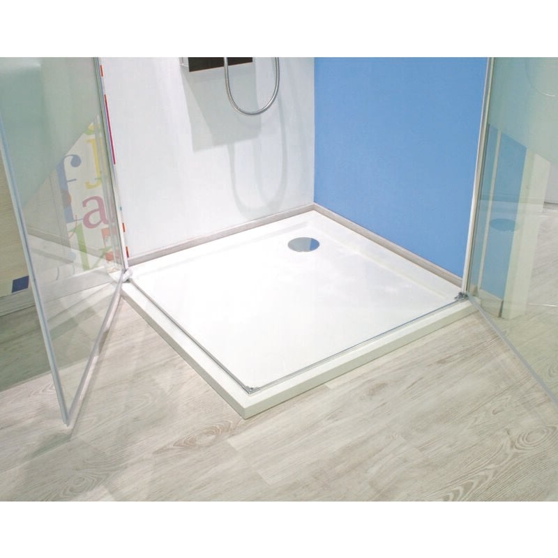 Receveur bull - 80x80cm - smc - Blanc - Extra-plat
