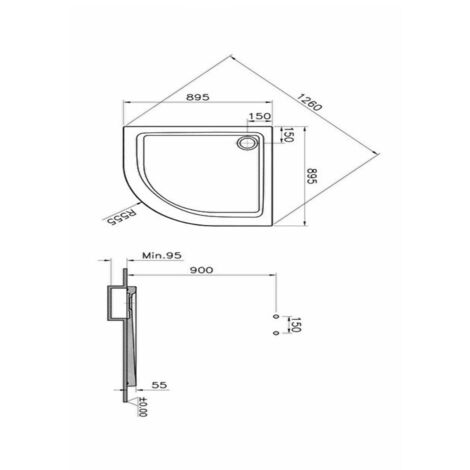 Receveur d'angle ARKITECKT 1/4 rond 90x90cm extra plat - VITRA - 5807L003M0578