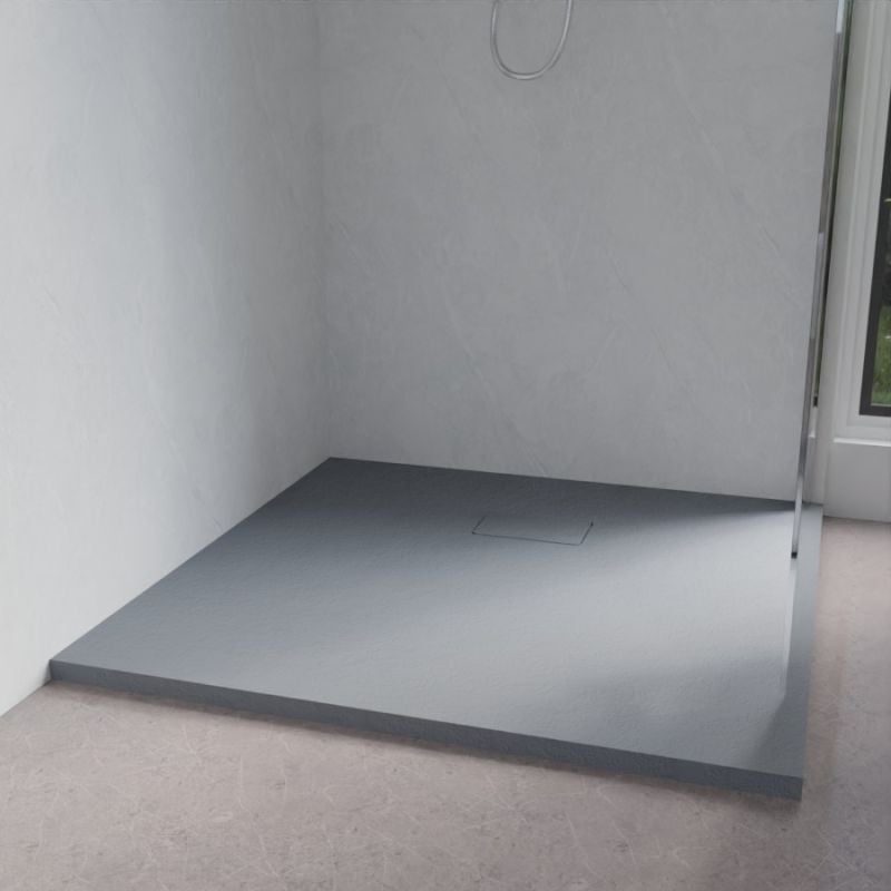 Cuisibane - Receveur de douche 100x100 cm extra plat - saphir- Gris ciment