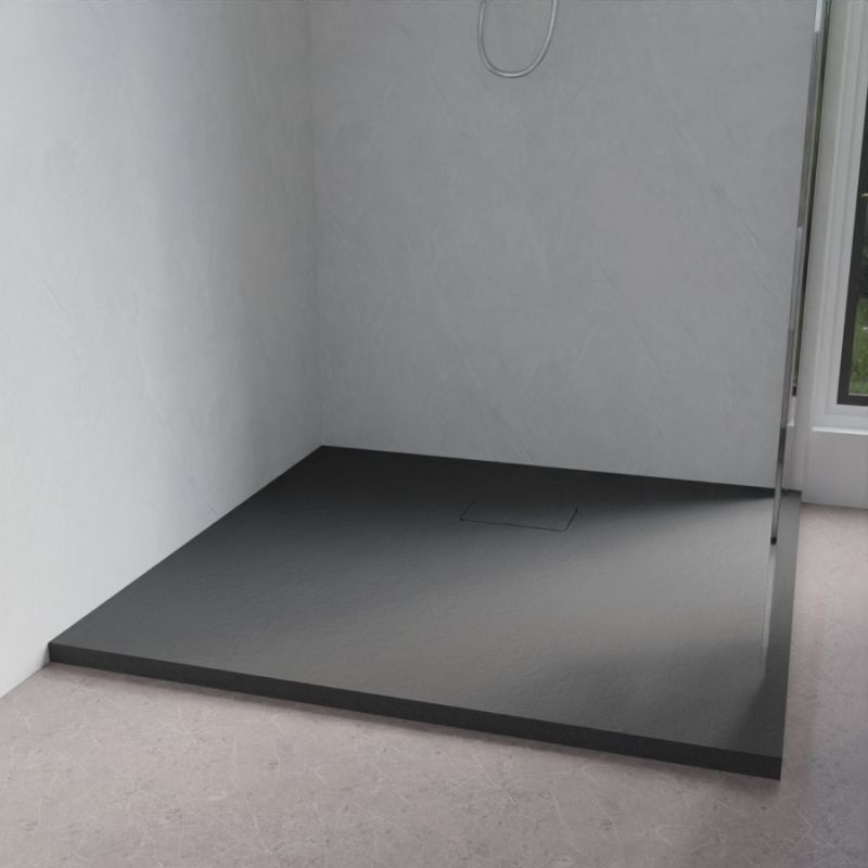 Cuisibane - Receveur de douche 100x100 cm extra plat - saphir- Gris anthracite