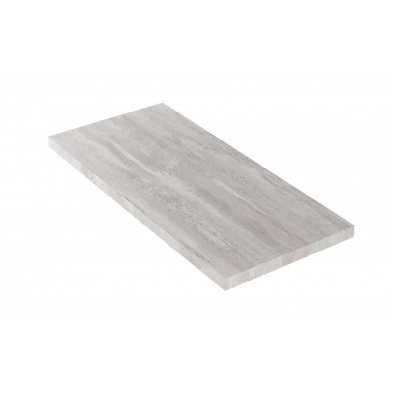 Tagère de salle de bain pour vasque sur pied 100x46x3,8 cm gris tourterelle - Metz - Mensola e lavabo tondo