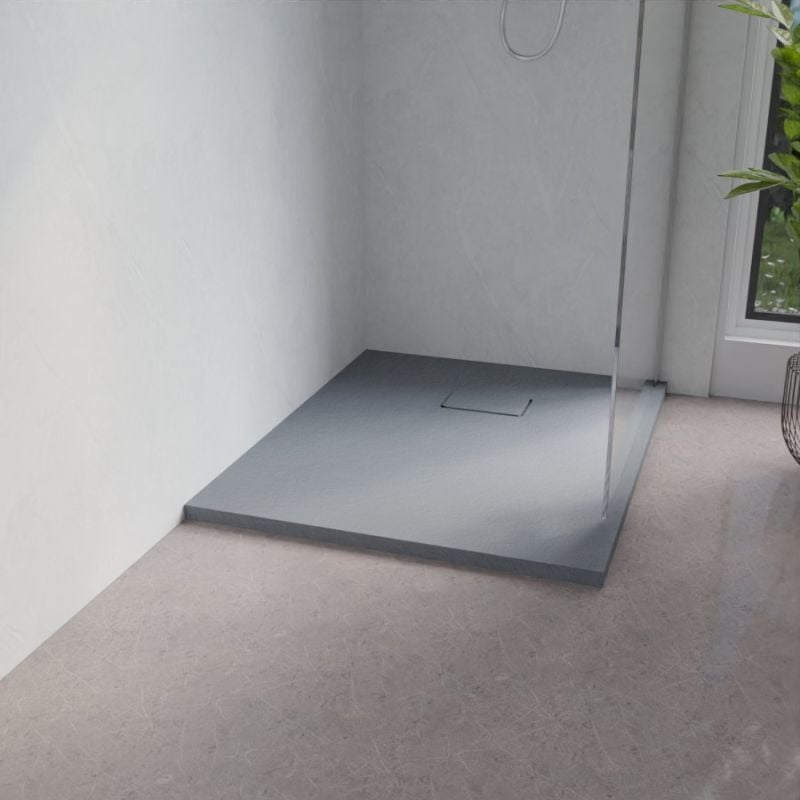 Receveur de douche 100x80 cm extra plat - saphir- Gris ciment