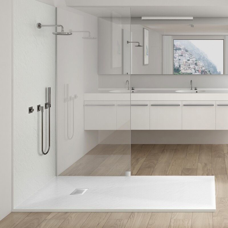 Rue Du Bain - Receveur de Douche 100x80 Rectangle - Composite Blanc - Nazca