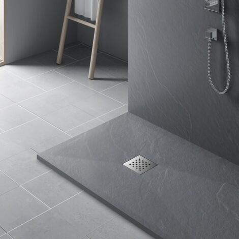 Receveur de Douche 100x80 Rectangle - Composite Gris - Nazca