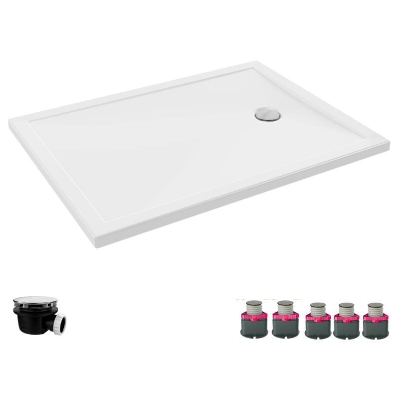 Jacob Delafon - Receveur de douche 120 x 90 Gaspard bonde à droite + bonde + kit de réhausse