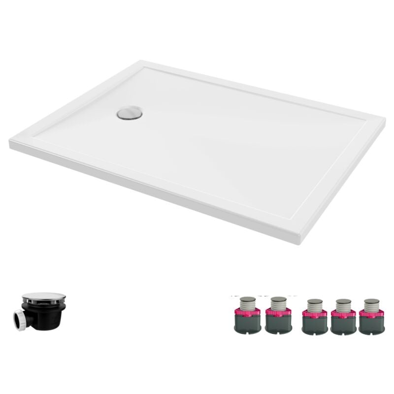 Jacob Delafon - Receveur de douche 120 x 90 Gaspard bonde à gauche + bonde + kit de réhausse