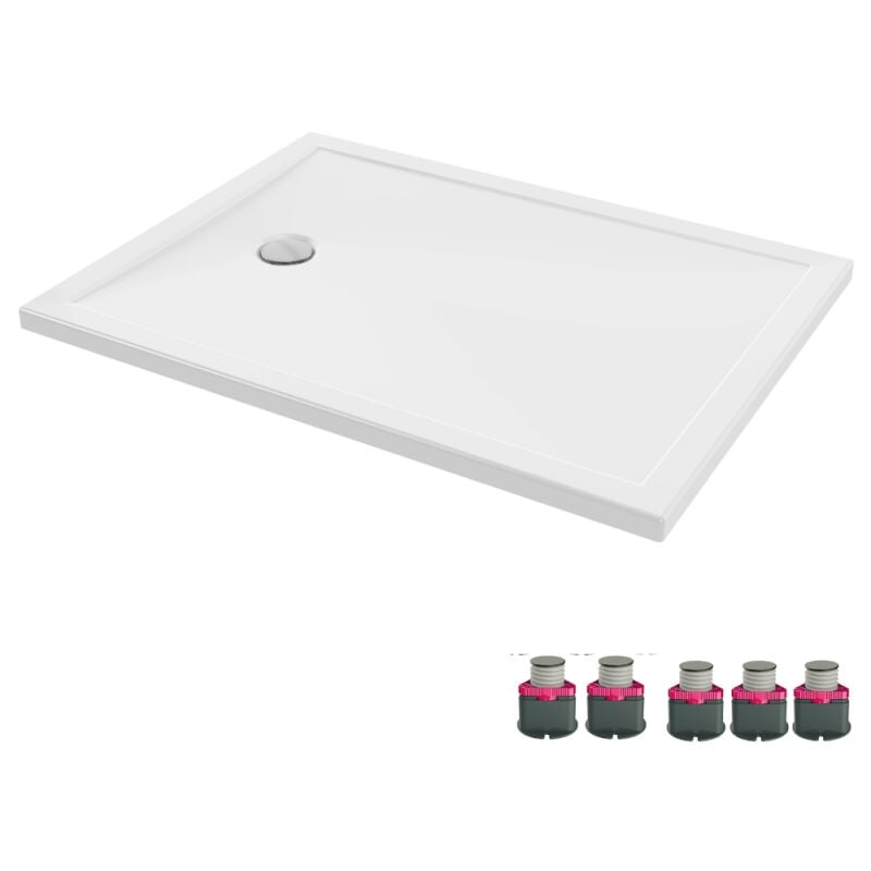 Jacob Delafon - Receveur de douche 120 x 90 Gaspard extra-plat céramique bonde à gauche + Kit de réhausse