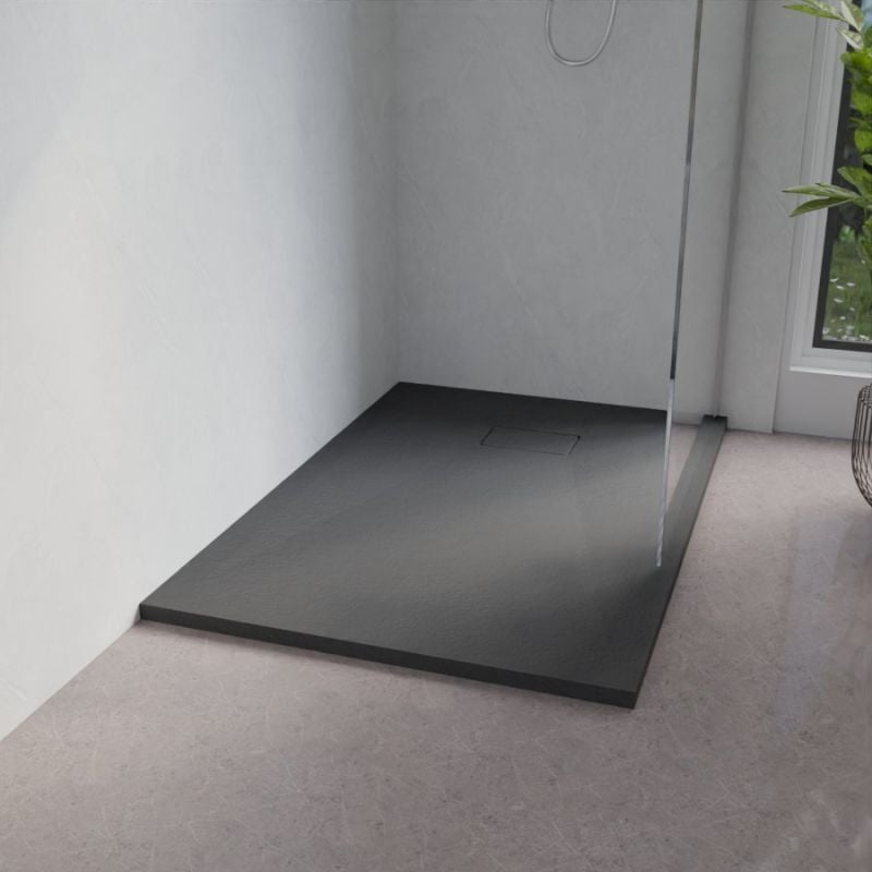 Cuisibane - Receveur de douche 120x80 cm extra plat - saphir- Gris anthracite