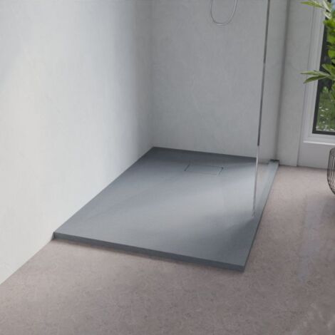 Receveur de douche 120x80 cm extra plat - SAPHIR- Gris ciment