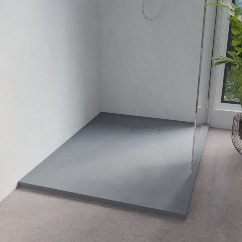 Cuisibane - Receveur de douche 120x90 cm extra plat - saphir- Gris ciment