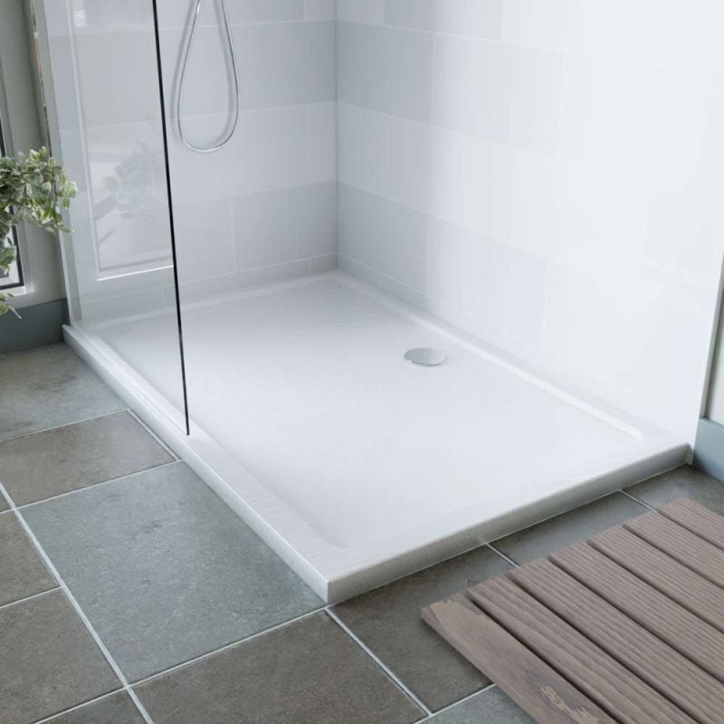 Receveur de douche 140x90 cm acrylique extraplat CRYSTA - Blanc