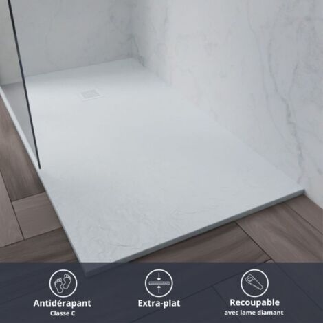Receveur de douche 160x90 cm extra plat - blanc - DIAMANT - Blanc