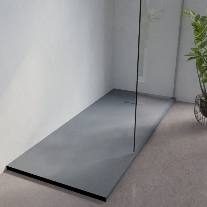 Receveur de douche 170x70 cm extra plat - saphir- Gris ciment
