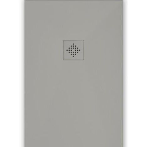 Receveur de douche 70 x 120 cm extra plat PURE en résine surface ardoisée gris Grille grise