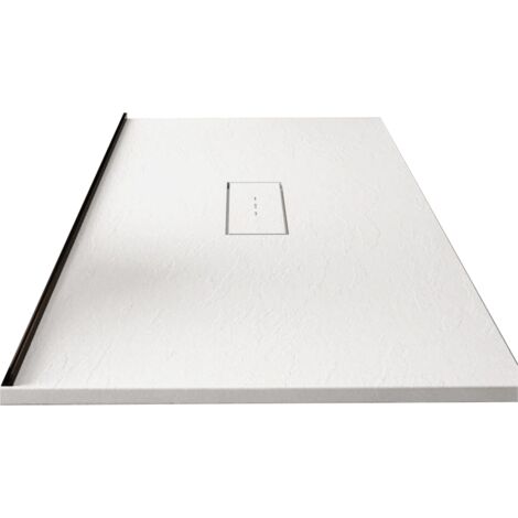 Receveur de douche 70 x 160 cm extra-plat en résine minérale VIC blanc