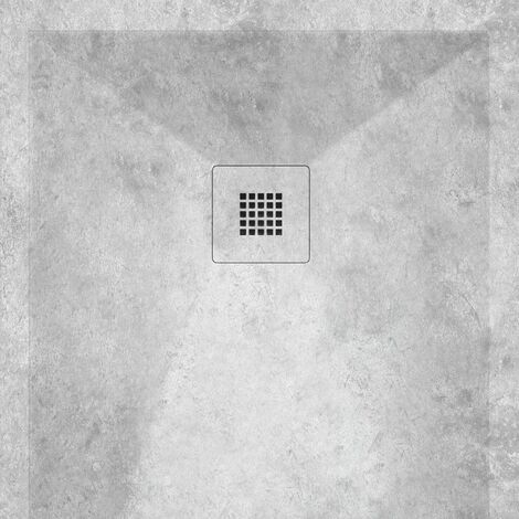Receveur de douche 70x140 cm extra plat DEKOR en résine finition béton brut