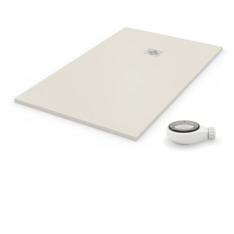 PDD – Receveur de douche à poser 70x140 cm – Extra plat en gel coat sanitaire – Antidérapant, hydrofuge, antibactérien – Bonde d’évacuation cachée