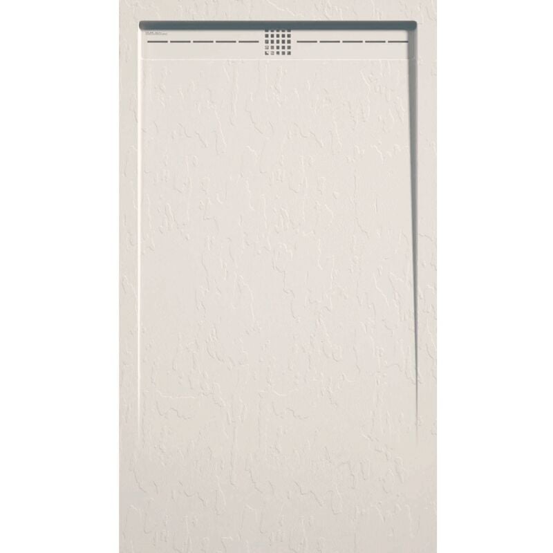 Receveur de douche 80x140 cm extra plat arco en résine surface ardoisée beige Grille beige