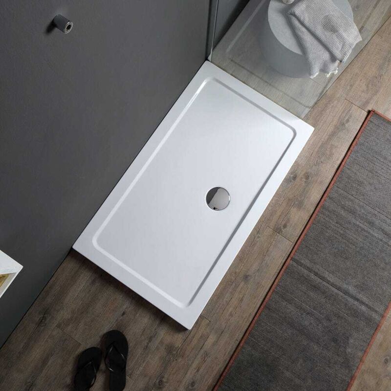 Kiamami Valentina - Receveur De Douche 70X90 Acrylique Et Abs Blanc