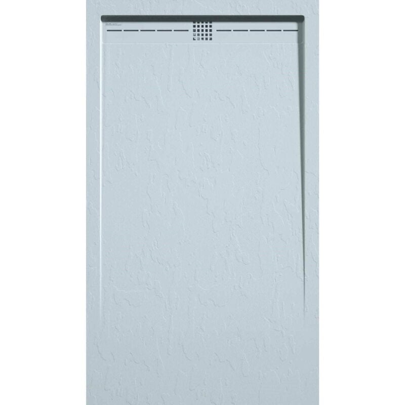 Receveur de douche 70x80 cm extra plat arco en résine surface ardoisée gris cendre Grille gris cendre