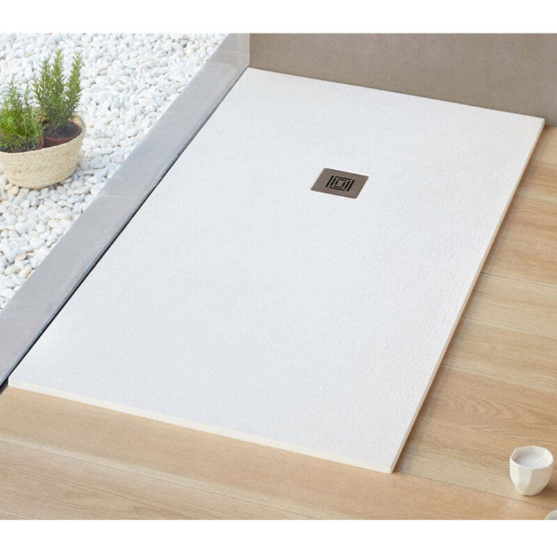 Receveur de douche 70 x 160 cm extra plat LOGIC surface ardoisée rectangulaire blanc