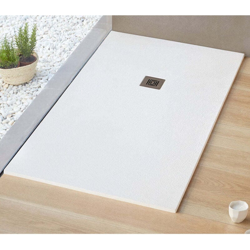 Sanycces - Receveur de douche 80 x 100 cm extra plat logic surface ardoisée rectangulaire blanc