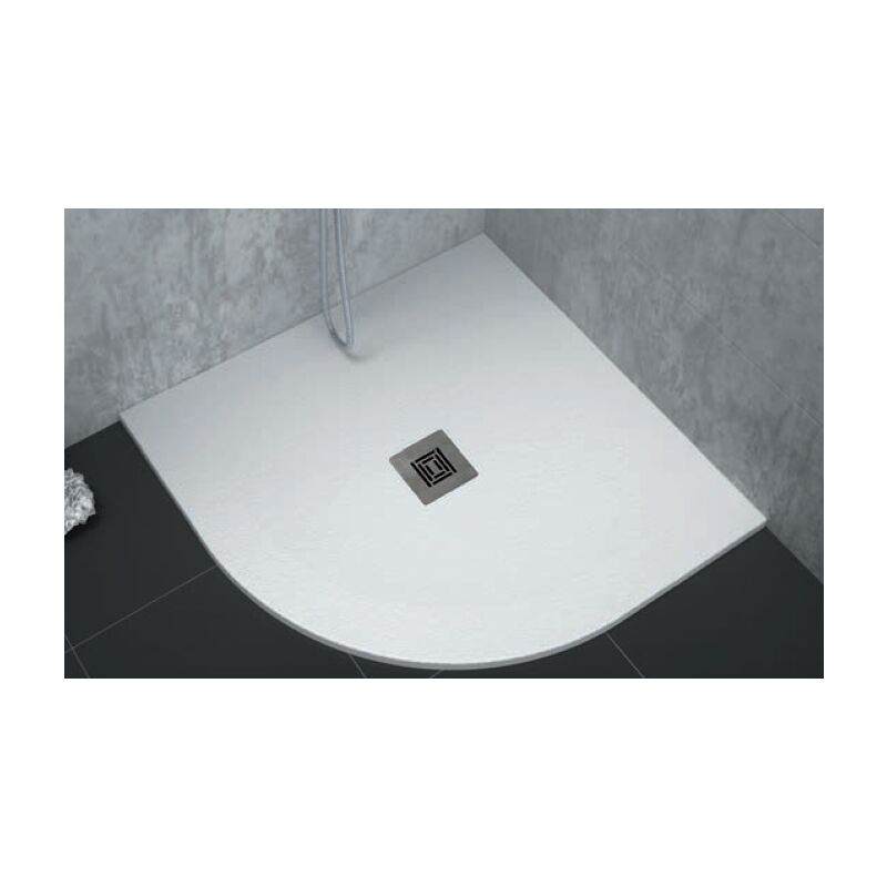 Receveur de douche 80 x 80 cm extra plat logic surface ardoisée semi-circulaire blanc