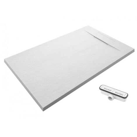 SONNI Receveur De Douche Aspect Ardoise Et Structure Antidérapante 100 X 80 Cm Receveur De Douche Super Plat Toutes Tailles Disponibles Avec Siphon