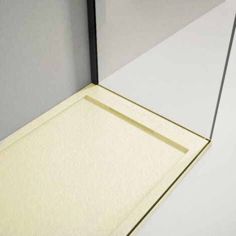 Receveur de douche 80x120cm extra plat LUX en résine surface ardoisée beige