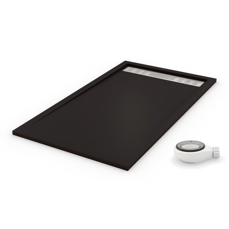 Receveur de douche extra plat premium noir Ral 9005 80X110