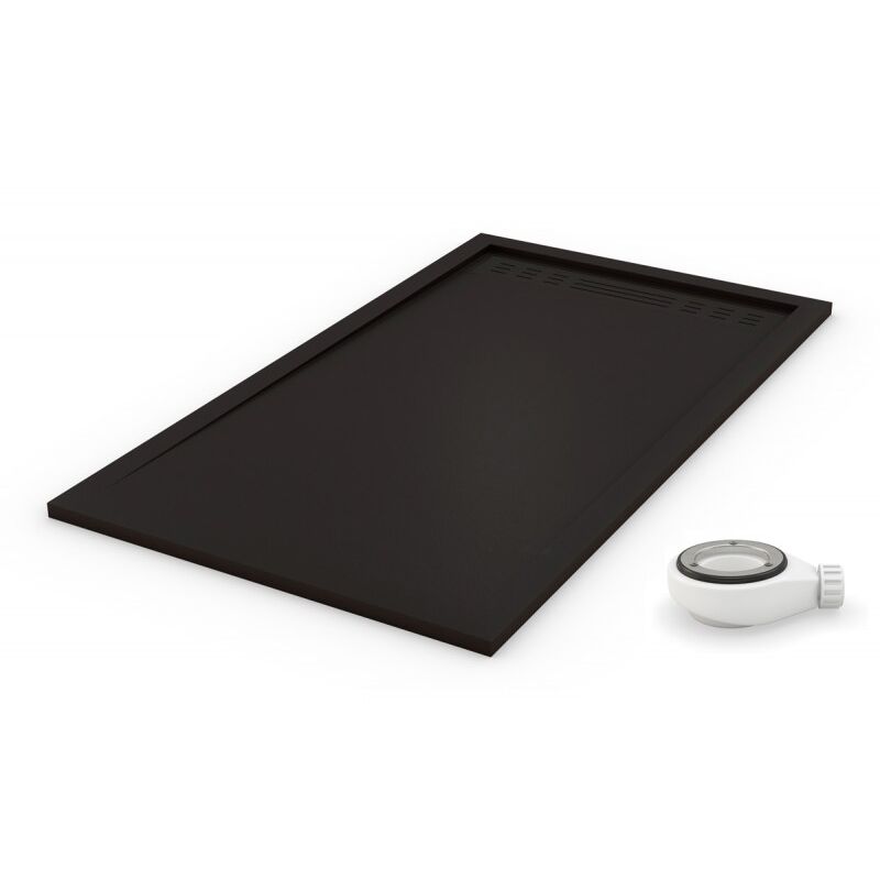 Receveur de douche extra plat premium pro Noir Ral 9005 80X130