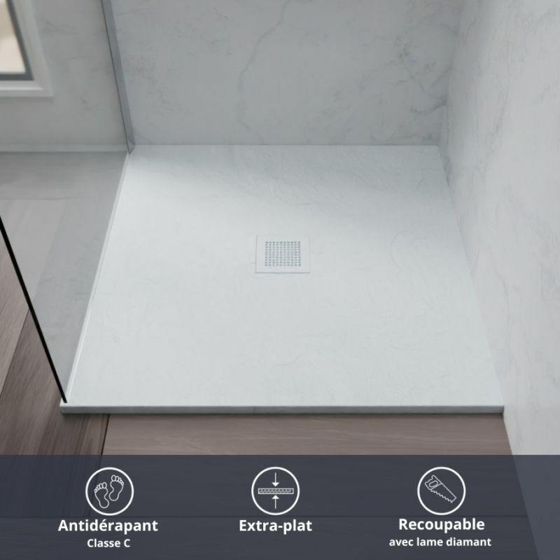 Diamant - Receveur de douche 80x80 cm extra plat Blanc