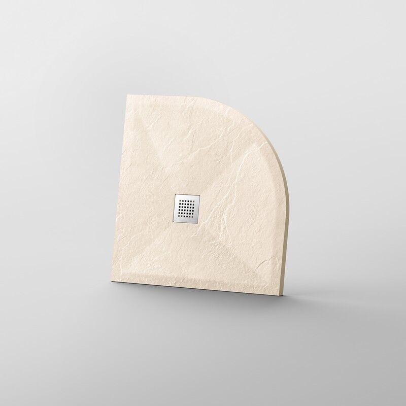 Receveur de Douche 80x80 Quart de Rond - Composite Crème - Nazca