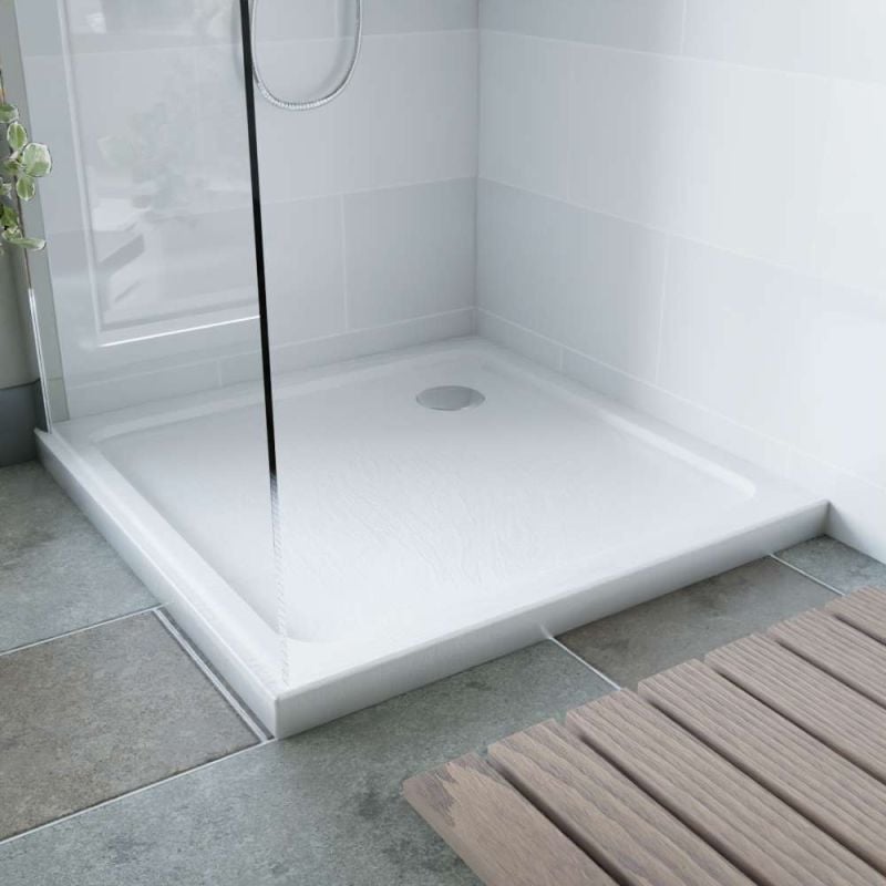 Cuisibane - Receveur de douche 80x80cm acrylique extraplat crysta - Blanc