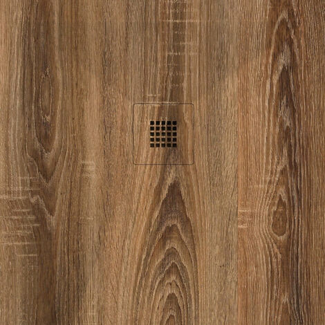Receveur de douche 80x90 cm extra plat DEKOR en résine finition bois brut