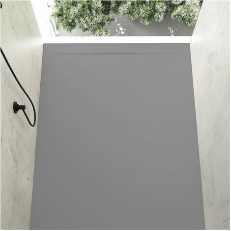 Receveur de douche 90 x 120 cm extra plat COVER en résine surface ardoisée béton